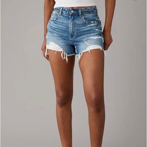 Denim Ripped Mom Short